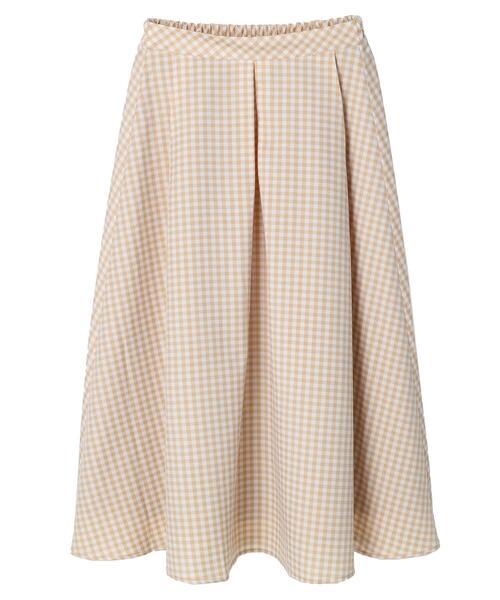 Green　Parks（グリーンパークス）の「・novem9 ギンガムチェックフレアスカート（スカート・レディース・グリーン/オレンジ/ブラック/イエロー・FREE）」の16枚目の写真