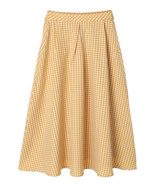 Green　Parks（グリーンパークス）の「・novem9 ギンガムチェックフレアスカート（スカート・レディース・グリーン/オレンジ/ブラック/イエロー・FREE）」の22枚目の写真