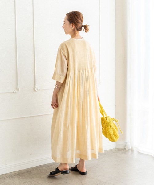IENA コットンボイルピンタックシャツワンピース　size38 IENA（イエナ）の「コットンボイルピンタックシャツワンピース