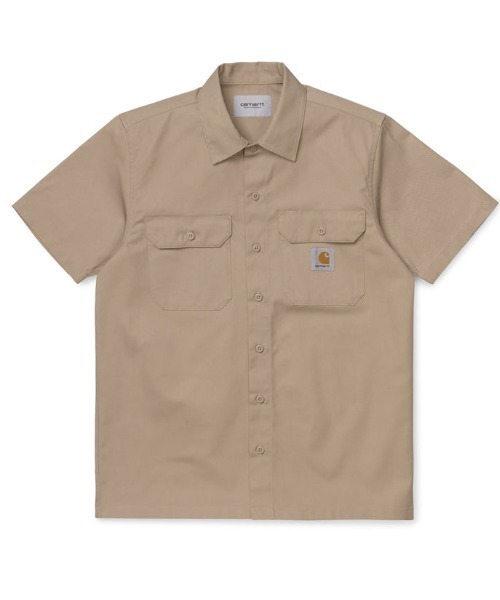 Carhartt WIP(カーハートダブリューアイピー)の「Carhartt WIP/カーハートダブリューアイピー 半袖シャツ レギュラーフィット レギュラーカラー 無地 I027580(シャツ/ブラウス・メンズ・ベージュ/ブラック/イエロー・L/XL/M/S)」の3枚目の写真