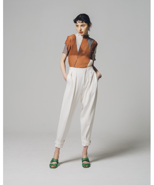 led.tokyo（レッドトウキョウ）の「【led.tokyo】マルチカラーシアーハーフトップ（シャツ/ブラウス・レディース・オレンジ/ブルー・M）」の18枚目の写真