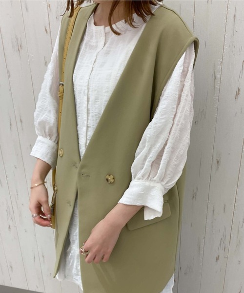 archives（アルシーヴ）の「シャーリングティアードミニワンピース（ワンピース・レディース・ブラック/オフホワイト/オレンジ・MEDIUM）」の21枚目の写真