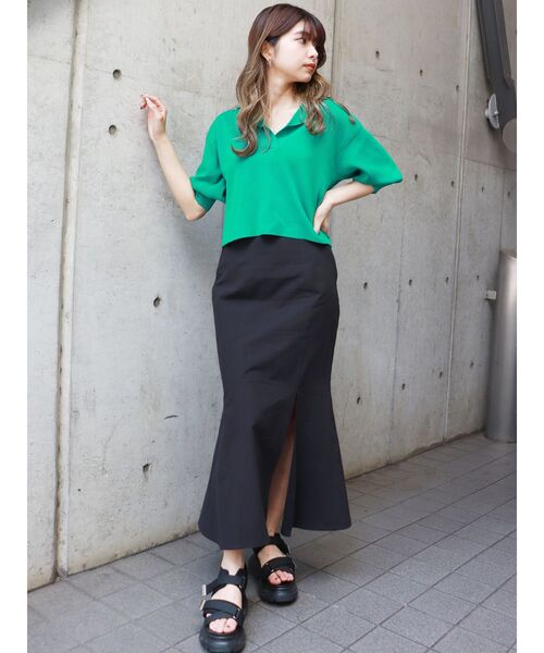 MURUA（ムルーア）の「サイドスリットマーメイドスカート（スカート・レディース・ブラック/グリーン/アイボリー・1/2）」の8枚目の写真