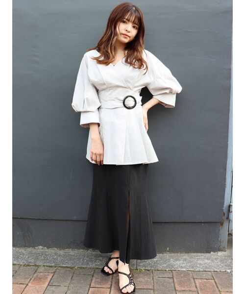 MURUA（ムルーア）の「サイドスリットマーメイドスカート（スカート・レディース・ブラック/グリーン/アイボリー・1/2）」の22枚目の写真