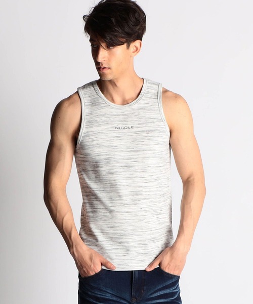 NICOLE CLUB FOR MEN（ニコルクラブフォーメン）の「ロゴプリントタンクトップ（タンクトップ・メンズ・ホワイト/ホワイト×ブラック/ネイビー/トップグレー/ブラック・LARGE/MEDIUM）」の2枚目の写真