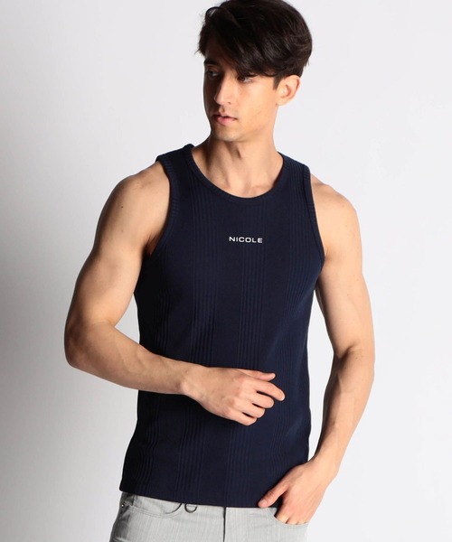 NICOLE CLUB FOR MEN（ニコルクラブフォーメン）の「ロゴプリントタンクトップ（タンクトップ・メンズ・ホワイト/ホワイト×ブラック/ネイビー/トップグレー/ブラック・LARGE/MEDIUM）」の5枚目の写真