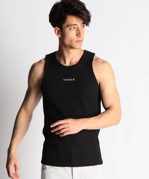 NICOLE CLUB FOR MEN（ニコルクラブフォーメン）の「ロゴプリントタンクトップ（タンクトップ・メンズ・ホワイト/ホワイト×ブラック/ネイビー/トップグレー/ブラック・LARGE/MEDIUM）」の3枚目の写真