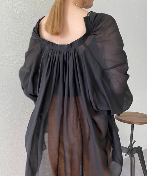 CAPRICIEUX LE'MAGE(カプリシューレマージュ)の「2WAYリボンスキッパーシャツ(シャツ/ブラウス・レディース・ホワイト/ブラック/ピンク/グリーン・FREE)」の9枚目の写真