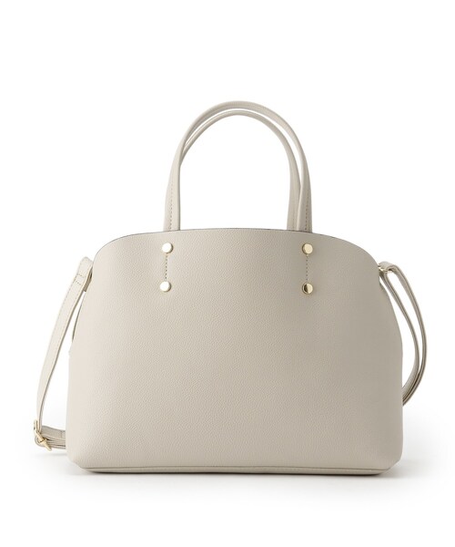 DRESKIP（ドレスキップ）の「◆口元ラウンド一枚革風あおりポケットトート（トートバッグ・レディース・アイボリー/グレー/ブラック・00）」の10枚目の写真