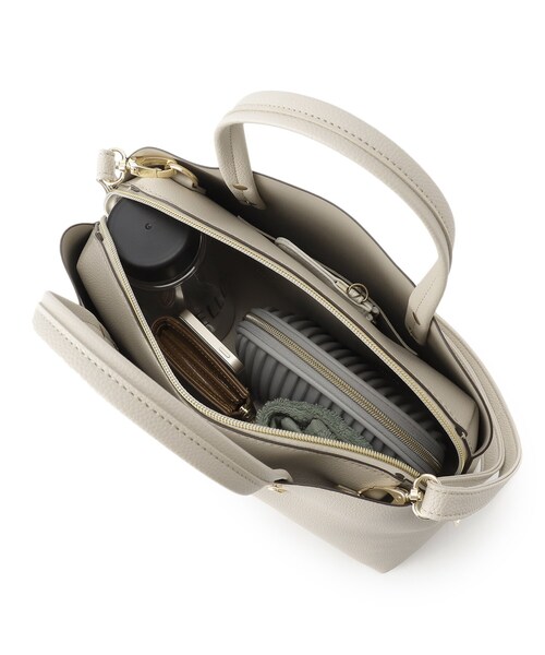 DRESKIP（ドレスキップ）の「◆口元ラウンド一枚革風あおりポケットトート（トートバッグ・レディース・アイボリー/グレー/ブラック・00）」の12枚目の写真