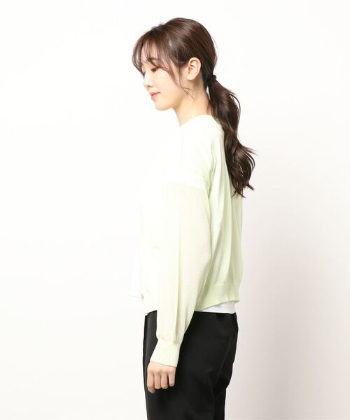 Q（キュー）の「2wayシアーカーデ（カーディガン/ボレロ・レディース・ブルー系その他/ホワイト系その他/ライム/ピンク・MEDIUM）」の5枚目の写真