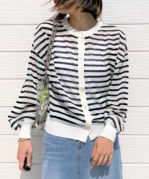 Q（キュー）の「2wayシアーカーデ（カーディガン/ボレロ・レディース・ブルー系その他/ホワイト系その他/ライム/ピンク・MEDIUM）」の2枚目の写真