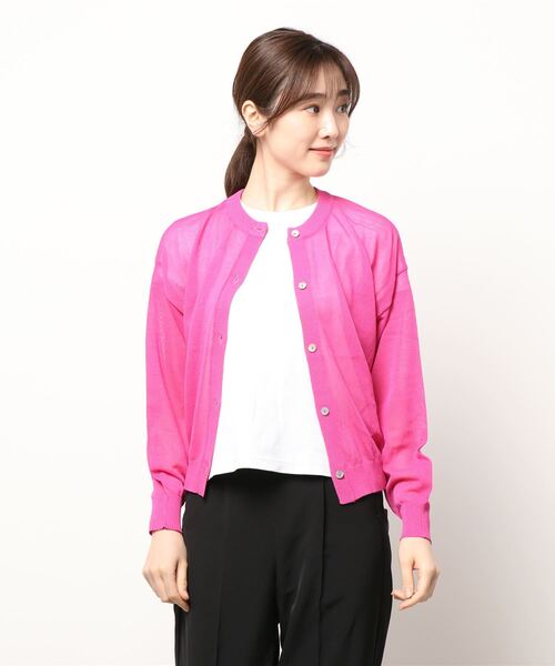 Q（キュー）の「2wayシアーカーデ（カーディガン/ボレロ・レディース・ブルー系その他/ホワイト系その他/ライム/ピンク・MEDIUM）」の13枚目の写真