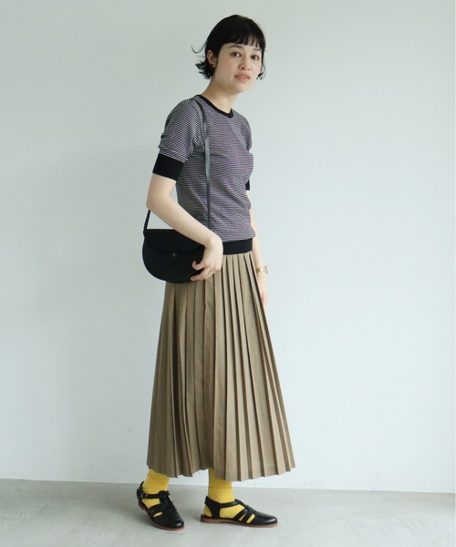 bulle de savon（ビュルデサボン）の「成型ボーダー 五分袖プルオーバー（Tシャツ/カットソー・レディース・ホワイト/ブラウン/ブルー・FREE）」の22枚目の写真