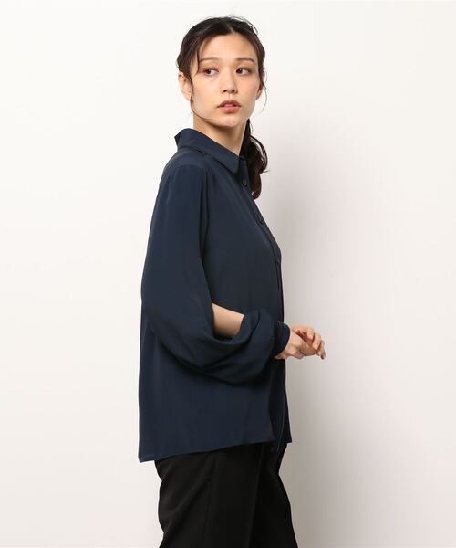 GOLDEN GOOSE（ゴールデングース）の「GOLDEN GOOSE Blouse navy with slit sleeve & rib（シャツ/ブラウス・レディース・ネイビー・SMALL/X-SMALL/XX-SMALL）」の4枚目の写真
