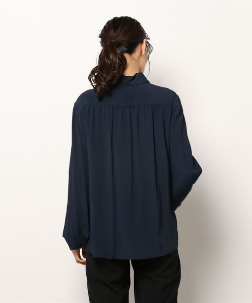 GOLDEN GOOSE（ゴールデングース）の「GOLDEN GOOSE Blouse navy with slit sleeve & rib（シャツ/ブラウス・レディース・ネイビー・SMALL/X-SMALL/XX-SMALL）」の5枚目の写真