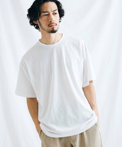 JOURNAL STANDARD(ジャーナルスタンダード)の「【軽量+ストレッチ性+吸水速乾】リラックス オーバーサイズ クルーネック Tシャツ(Tシャツ/カットソー・メンズ・ホワイト/ライトグリーン/サーモンピンク/ベージュ/クリアブラック・SMALL/LARGE/MEDIUM/X-LARGE)」の15枚目の写真