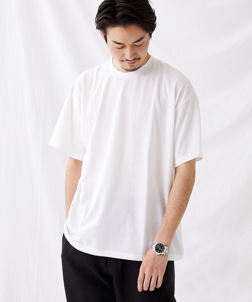 JOURNAL STANDARD(ジャーナルスタンダード)の「【軽量+ストレッチ性+吸水速乾】リラックス オーバーサイズ クルーネック Tシャツ(Tシャツ/カットソー・メンズ・ホワイト/ライトグリーン/サーモンピンク/ベージュ/クリアブラック・SMALL/LARGE/MEDIUM/X-LARGE)」の19枚目の写真