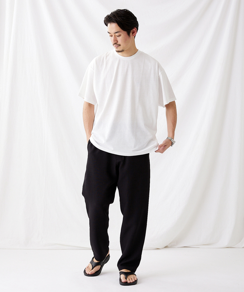 JOURNAL STANDARD(ジャーナルスタンダード)の「【軽量+ストレッチ性+吸水速乾】リラックス オーバーサイズ クルーネック Tシャツ(Tシャツ/カットソー・メンズ・ホワイト/ライトグリーン/サーモンピンク/ベージュ/クリアブラック・SMALL/LARGE/MEDIUM/X-LARGE)」の20枚目の写真