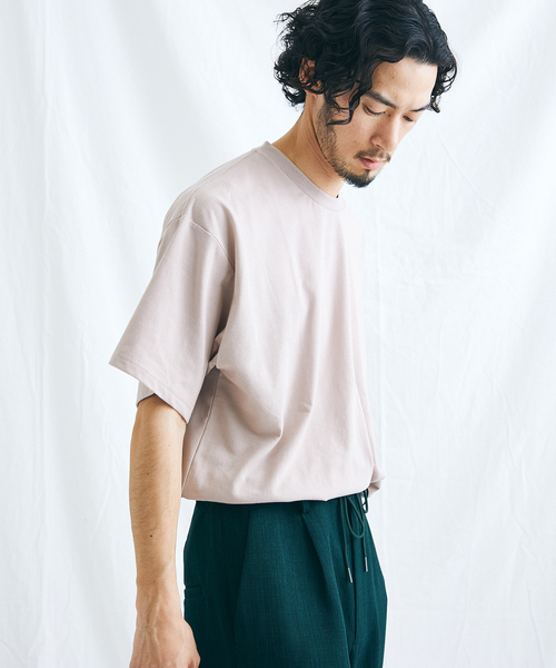 JOURNAL STANDARD(ジャーナルスタンダード)の「【軽量+ストレッチ性+吸水速乾】リラックス オーバーサイズ クルーネック Tシャツ(Tシャツ/カットソー・メンズ・ホワイト/ライトグリーン/サーモンピンク/ベージュ/クリアブラック・SMALL/LARGE/MEDIUM/X-LARGE)」の21枚目の写真