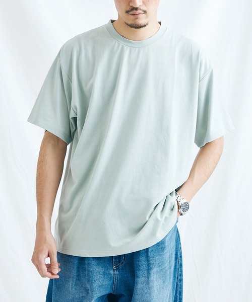 JOURNAL STANDARD(ジャーナルスタンダード)の「【軽量+ストレッチ性+吸水速乾】リラックス オーバーサイズ クルーネック Tシャツ(Tシャツ/カットソー・メンズ・ホワイト/ライトグリーン/サーモンピンク/ベージュ/クリアブラック・SMALL/LARGE/MEDIUM/X-LARGE)」の10枚目の写真