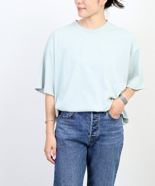 JOURNAL STANDARD(ジャーナルスタンダード)の「【軽量+ストレッチ性+吸水速乾】リラックス オーバーサイズ クルーネック Tシャツ(Tシャツ/カットソー・メンズ・ホワイト/ライトグリーン/サーモンピンク/ベージュ/クリアブラック・SMALL/LARGE/MEDIUM/X-LARGE)」の6枚目の写真