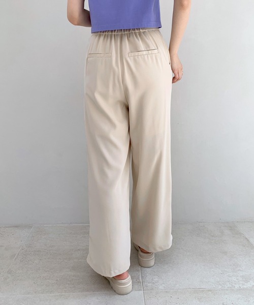 OLIVE des OLIVE（オリーブデオリーブ）の「ハイウエストカラフルワイドパンツ（スラックス・レディース・オフホワイト/ブラック/ラベンダー/ライム・FREE）」の5枚目の写真