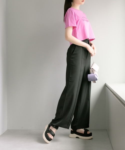 OLIVE des OLIVE（オリーブデオリーブ）の「ハイウエストカラフルワイドパンツ（スラックス・レディース・オフホワイト/ブラック/ラベンダー/ライム・FREE）」の18枚目の写真