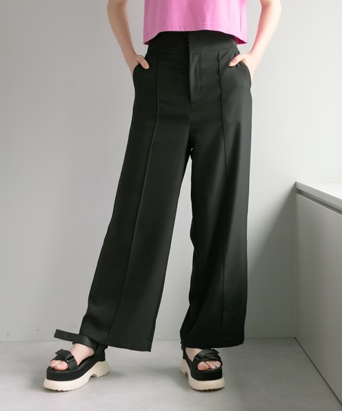 OLIVE des OLIVE（オリーブデオリーブ）の「ハイウエストカラフルワイドパンツ（スラックス・レディース・オフホワイト/ブラック/ラベンダー/ライム・FREE）」の14枚目の写真