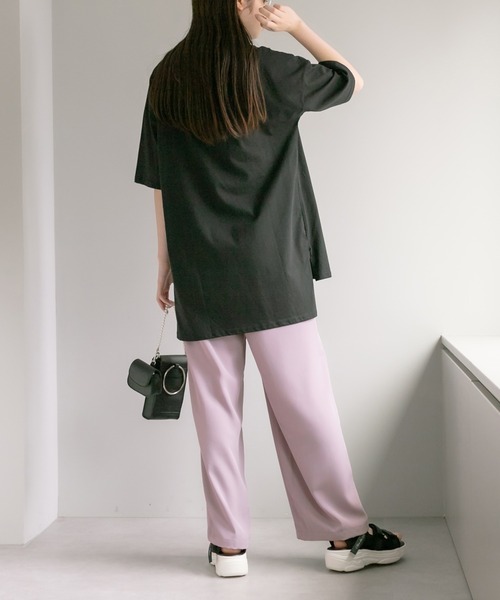 OLIVE des OLIVE（オリーブデオリーブ）の「ハイウエストカラフルワイドパンツ（スラックス・レディース・オフホワイト/ブラック/ラベンダー/ライム・FREE）」の11枚目の写真