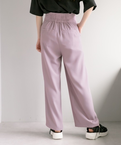 OLIVE des OLIVE（オリーブデオリーブ）の「ハイウエストカラフルワイドパンツ（スラックス・レディース・オフホワイト/ブラック/ラベンダー/ライム・FREE）」の20枚目の写真