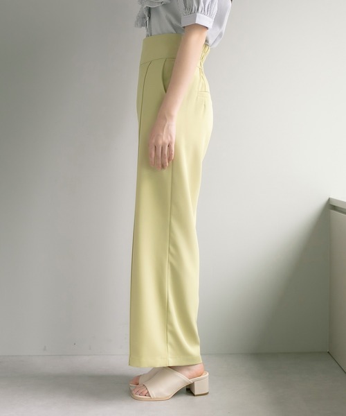 OLIVE des OLIVE（オリーブデオリーブ）の「ハイウエストカラフルワイドパンツ（スラックス・レディース・オフホワイト/ブラック/ラベンダー/ライム・FREE）」の8枚目の写真