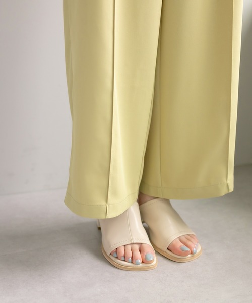 OLIVE des OLIVE（オリーブデオリーブ）の「ハイウエストカラフルワイドパンツ（スラックス・レディース・オフホワイト/ブラック/ラベンダー/ライム・FREE）」の21枚目の写真