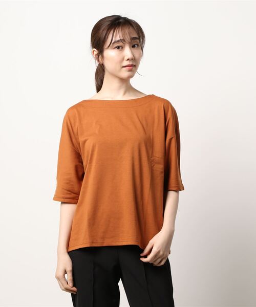 KOBE LETTUCE(コウベレタス)の「ゆるカットソートップス(Tシャツ/カットソー・レディース・ブラック/オレンジ系/パープル系その他/ホワイト×ブラック/オフホワイト・FREE)」の10枚目の写真