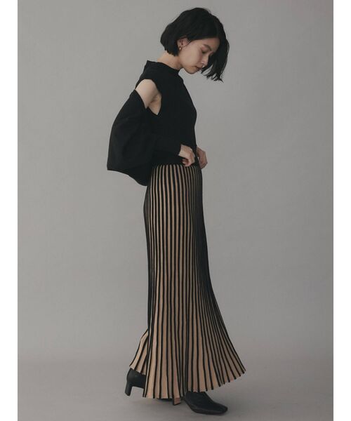COTORICA（コトリカ）の「配色ストライプニットスカート（スカート・レディース・ブラック/ブラウン/ベージュ・FREE）」の14枚目の写真