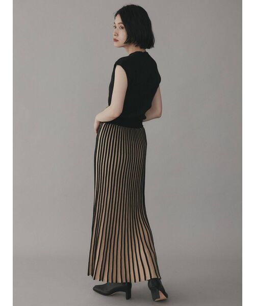 COTORICA（コトリカ）の「配色ストライプニットスカート（スカート・レディース・ブラック/ブラウン/ベージュ・FREE）」の9枚目の写真