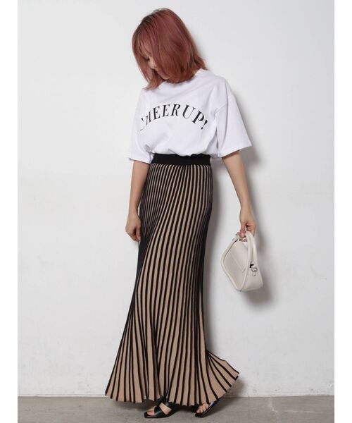 COTORICA（コトリカ）の「配色ストライプニットスカート（スカート・レディース・ブラック/ブラウン/ベージュ・FREE）」の15枚目の写真