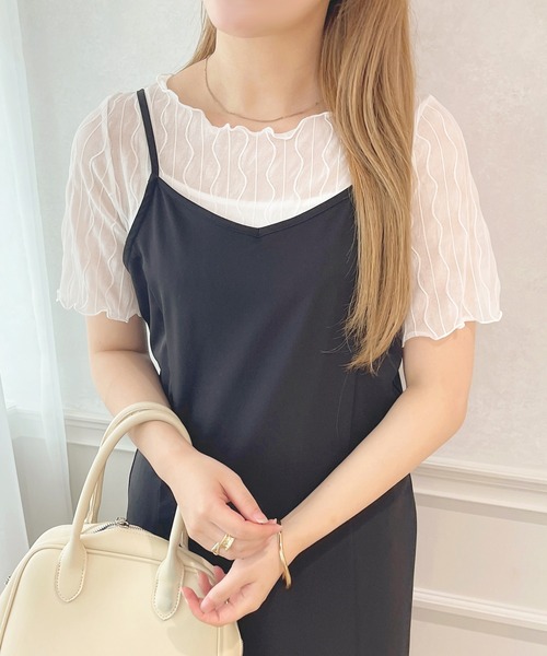apres jour(アプレジュール)の「シアージャガード+インナーSET【ZOZOTOWN限定アイテム】(Tシャツ/カットソー・レディース・オフホワイト/アイボリー/ブラック・X-LARGE/フリー)」の1枚目の写真