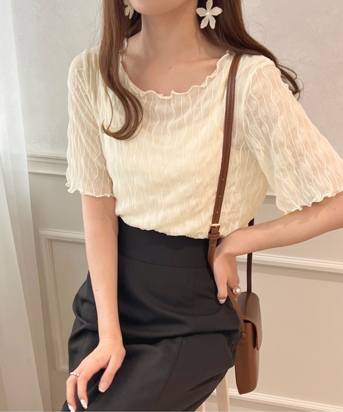 apres jour(アプレジュール)の「シアージャガード+インナーSET【ZOZOTOWN限定アイテム】(Tシャツ/カットソー・レディース・オフホワイト/アイボリー/ブラック・X-LARGE/フリー)」の2枚目の写真