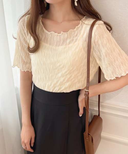 apres jour(アプレジュール)の「シアージャガード+インナーSET【ZOZOTOWN限定アイテム】(Tシャツ/カットソー・レディース・オフホワイト/アイボリー/ブラック・X-LARGE/フリー)」の8枚目の写真