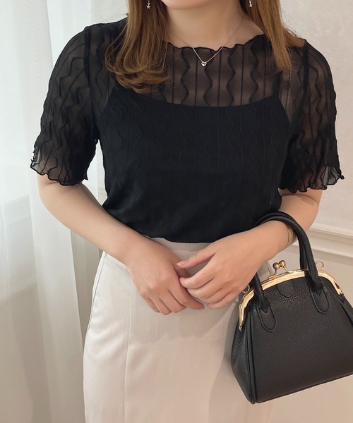 apres jour(アプレジュール)の「シアージャガード+インナーSET【ZOZOTOWN限定アイテム】(Tシャツ/カットソー・レディース・オフホワイト/アイボリー/ブラック・X-LARGE/フリー)」の13枚目の写真