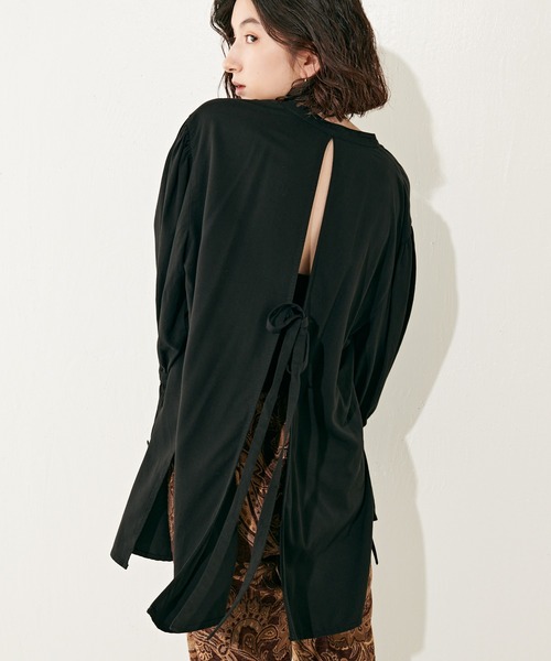 Lui's（ルイス）の「ラッフルスリーブギャザーブラウス（シャツ/ブラウス・レディース・ブラック/オフホワイト/ブルー・FREE）」の12枚目の写真