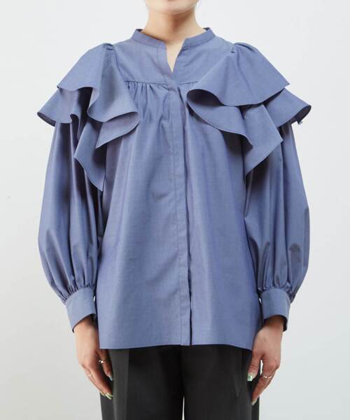 22AW リエス　フリルブラウス　ホワイト Liesse（リエス）の「フリルブラウス（シャツ/ブラウス）」 - WEAR