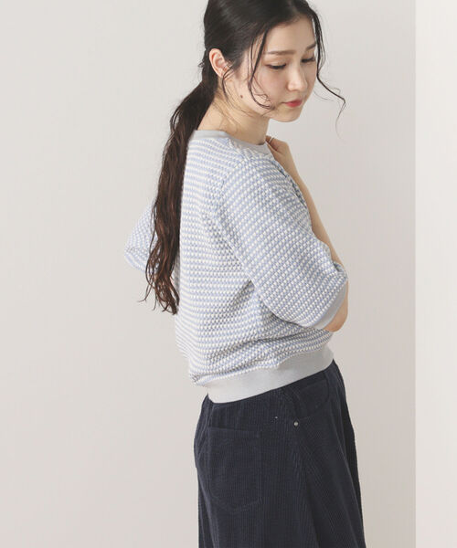 BEAMS HEART(ビームスハート)の「BEAMS HEART / ハニカム ジャカード プルオーバー(Tシャツ/カットソー・レディース・ベージュ/ブラック/ライトグレー・FREE)」の14枚目の写真