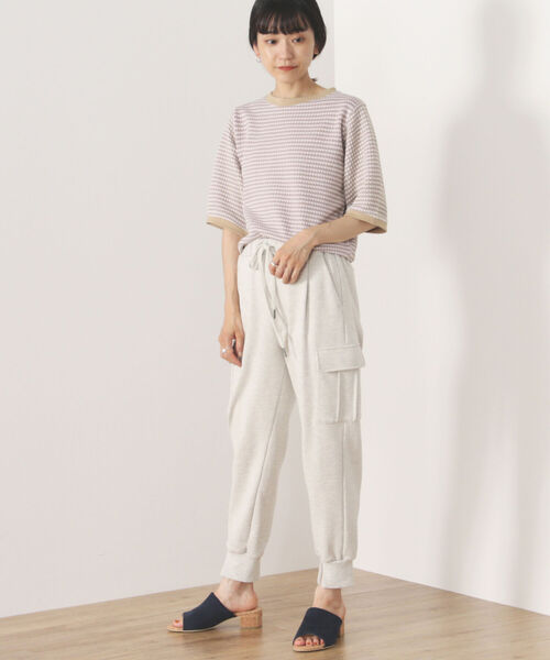 BEAMS HEART(ビームスハート)の「BEAMS HEART / ハニカム ジャカード プルオーバー(Tシャツ/カットソー・レディース・ベージュ/ブラック/ライトグレー・FREE)」の19枚目の写真