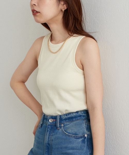 natural couture（ナチュラルクチュール）の「2022AWアイテム/カップ付きで楽ちん！シンプルアメスリインナータンク（タンクトップ・レディース・ブラック/ブラウン/オフホワイト/ピンク/ミント・FREE）」の20枚目の写真