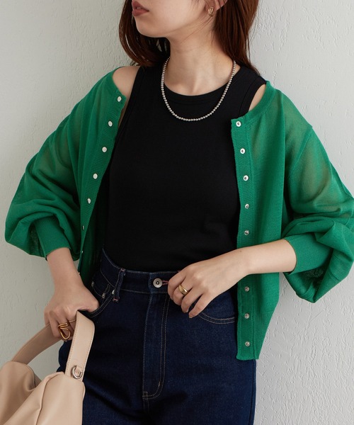 natural couture（ナチュラルクチュール）の「2022AWアイテム/カップ付きで楽ちん！シンプルアメスリインナータンク（タンクトップ・レディース・ブラック/ブラウン/オフホワイト/ピンク/ミント・FREE）」の13枚目の写真