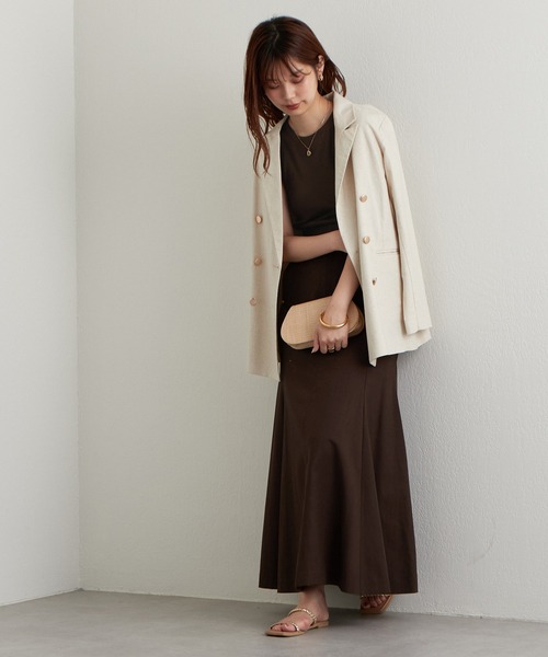 natural couture（ナチュラルクチュール）の「2022AWアイテム/カップ付きで楽ちん！シンプルアメスリインナータンク（タンクトップ・レディース・ブラック/ブラウン/オフホワイト/ピンク/ミント・FREE）」の7枚目の写真