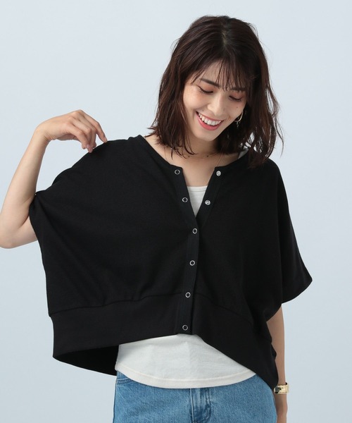 BAYFLOW（ベイフロー）の「セットアップカットソーカーディガン（カーディガン/ボレロ・レディース・ライトグレー/ブラック・FREE）」の2枚目の写真