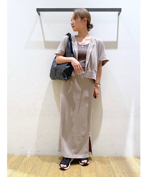 BAYFLOW（ベイフロー）の「セットアップカットソーカーディガン（カーディガン/ボレロ・レディース・ライトグレー/ブラック・FREE）」の11枚目の写真